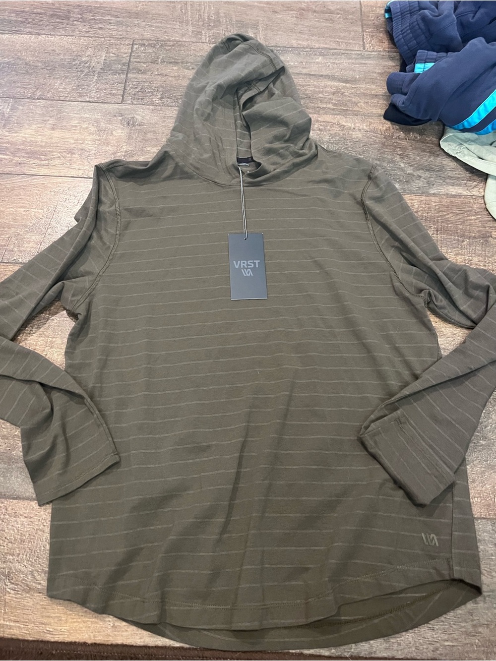 VRST Olive Green Hooded Men's Long-Sleeve Shirt